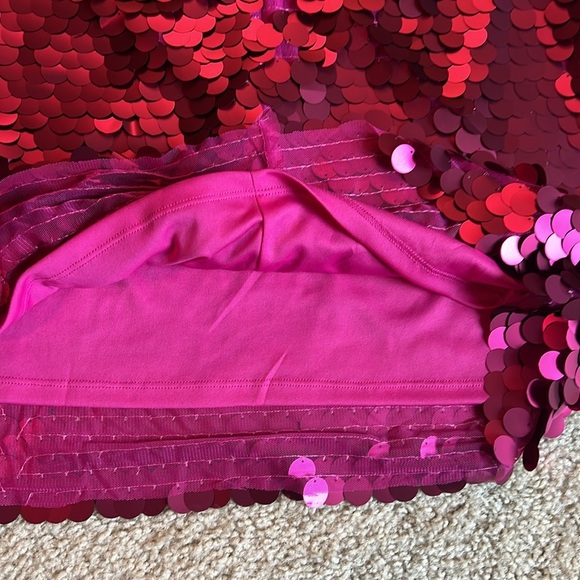 Gianni Bini GB junoir sizing pink sequin disco mini skirt zip up - Picture 6 of 6